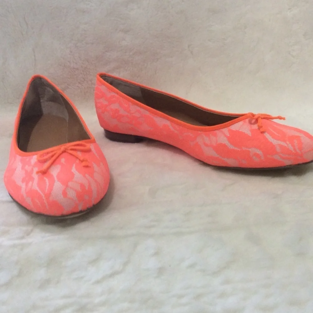 🐞 J. Crew Uptown Neon Ballerina Flats NWOT